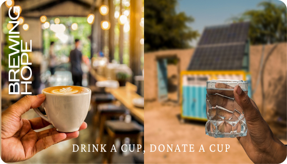 drink coffe donate cup